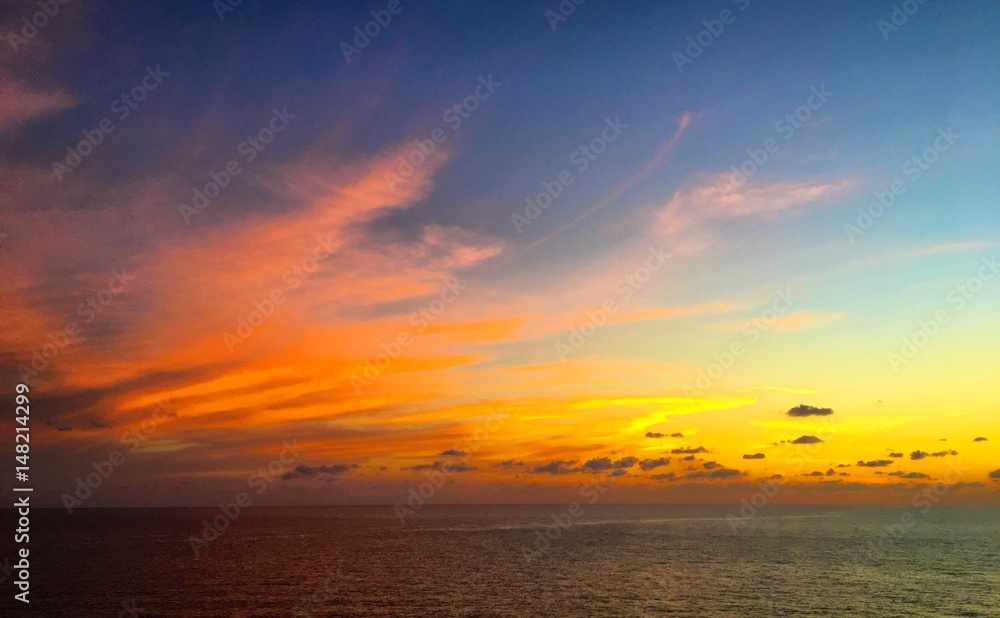 colorful caribbean sunset 