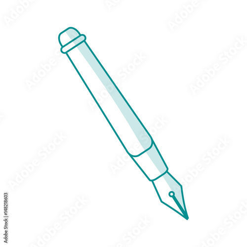 blue silhouette shading fountain pen icon