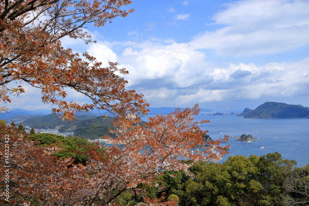 南郷の海 葉桜と海 宮崎県日南市