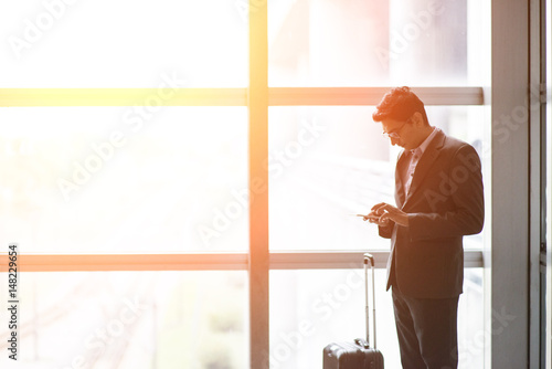 indian male walking at airport