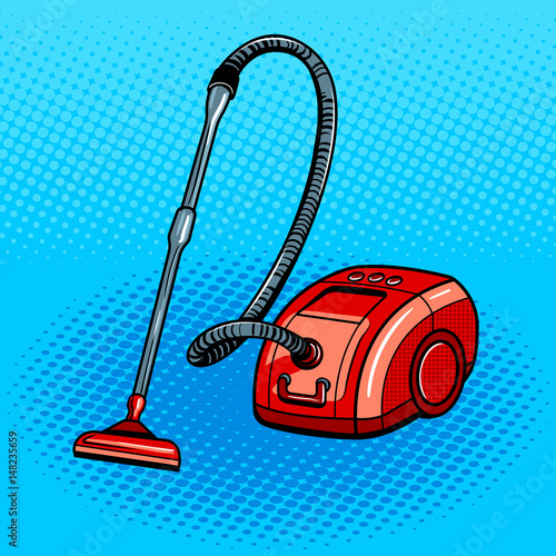 Vacuum cleaner pop art style vector illustration