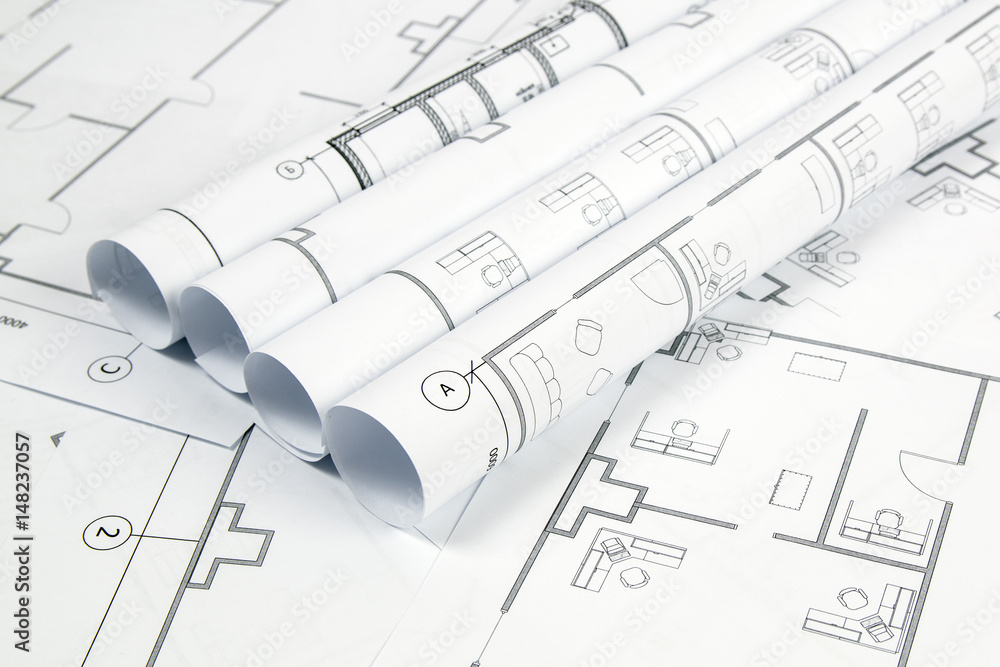 Architectural plan. Engineering house drawings and blueprints. Architectural plan. Engineering house drawings and blueprints.