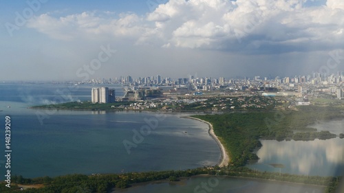 Aerial view, Manila Aerial view heading to the Ninoy Aquino International Airport in Manila, Philippines