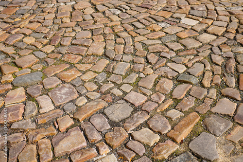 Stone pavement road
