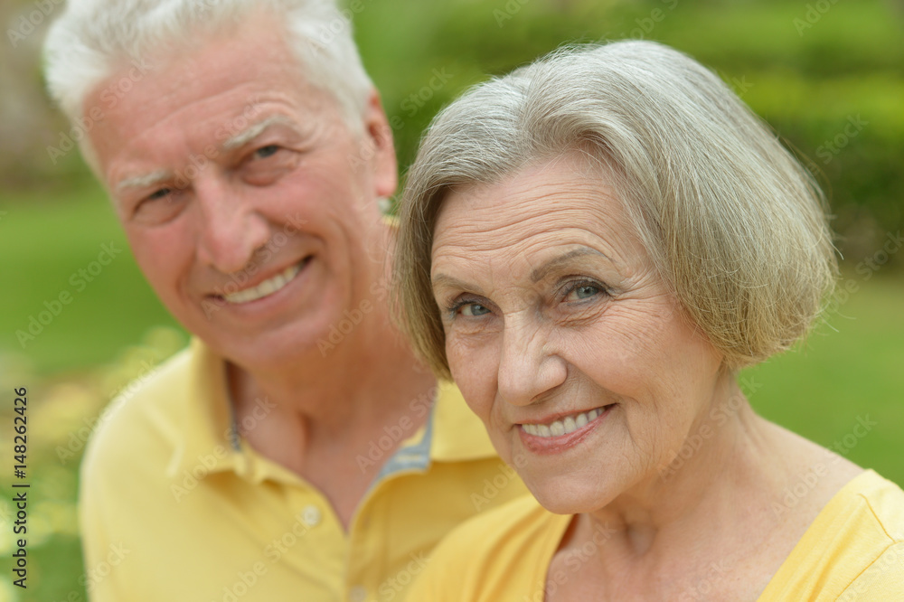 Happy elderly couple embracing Happy elderly couple embracing