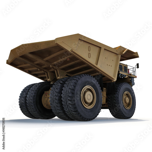 big truck on the white. 3D illustration