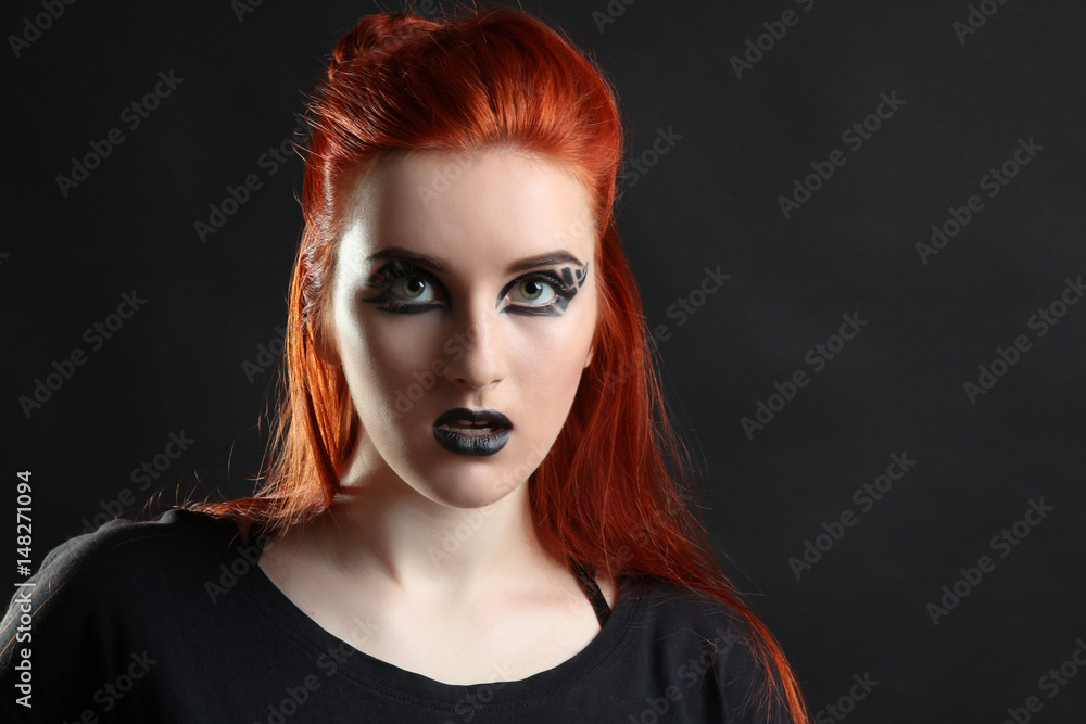 Fototapeta premium girl with black make-up