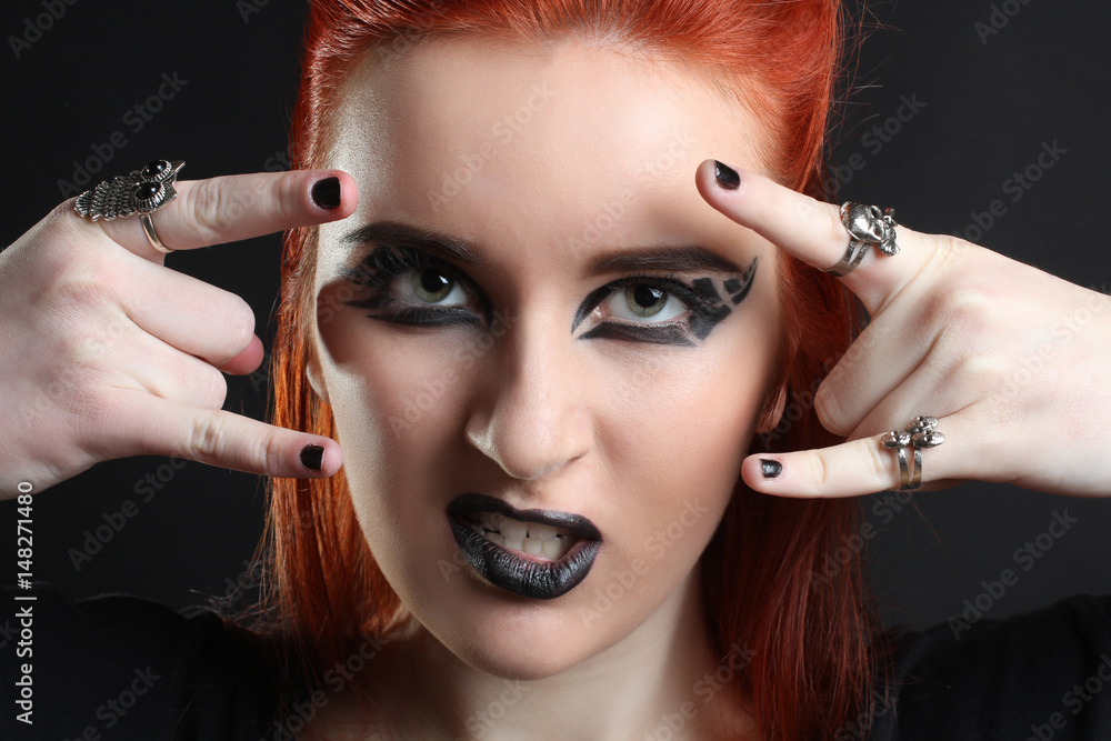 Obraz premium girl with black make-up