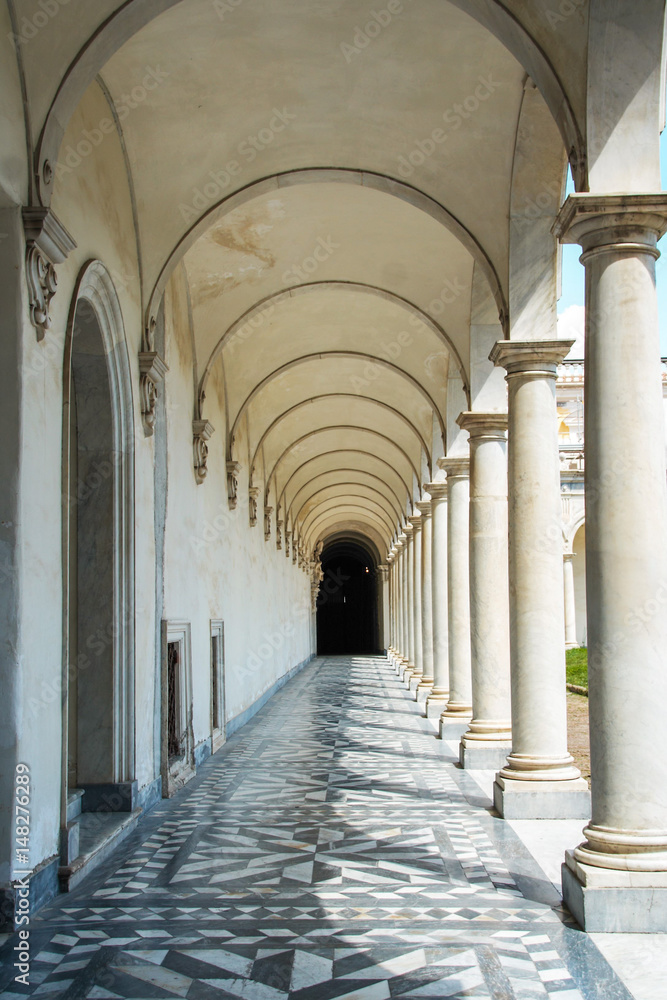 The cloister of San Martino chartreuse in Naples