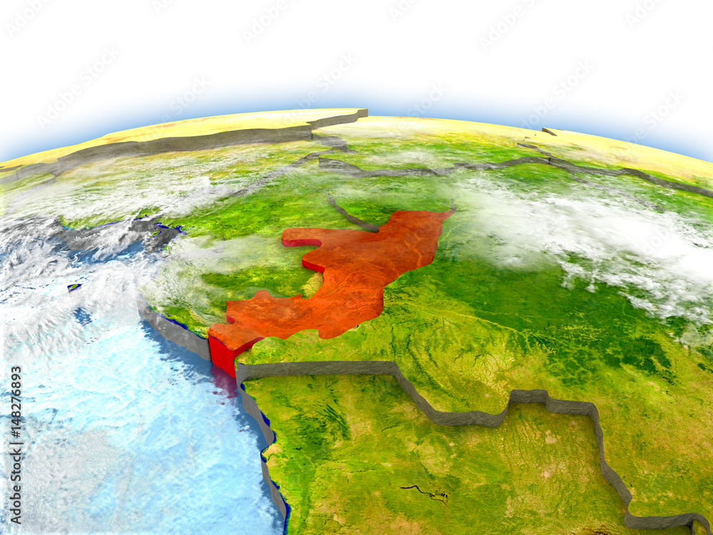 Fototapeta premium Congo on globe