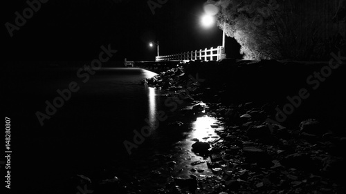 A Deserted Glenorchy Wharf at Night