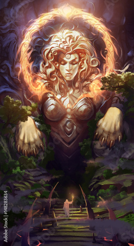 Leo zodiac sign digital colorful illustration 