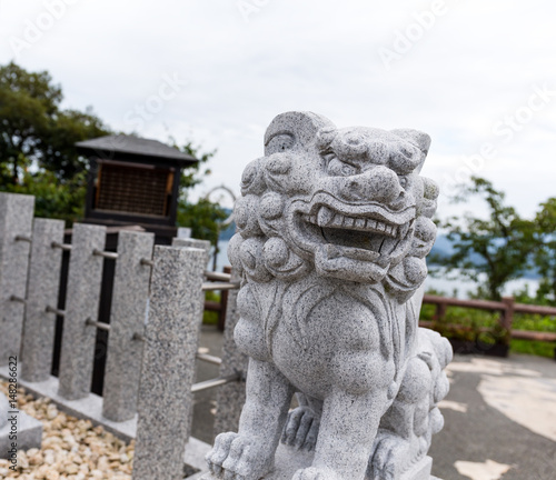 Lion statue in temple