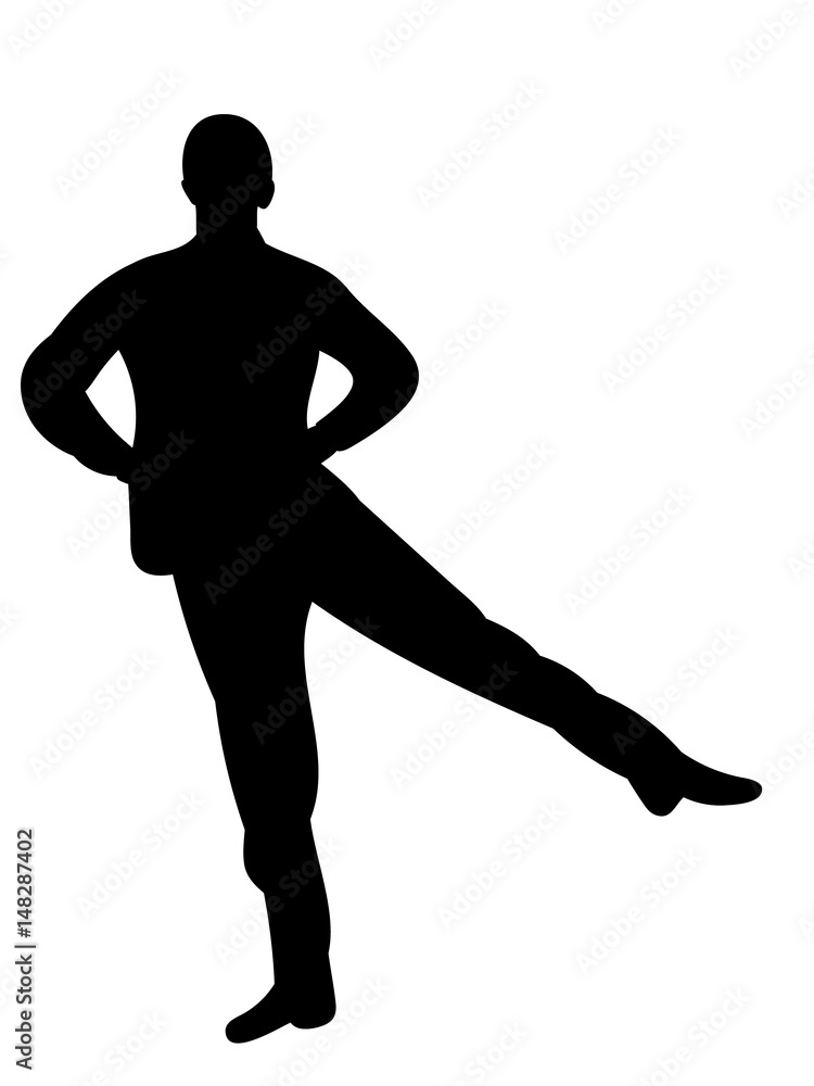  illustration, silhouette of a guy dancing a dance