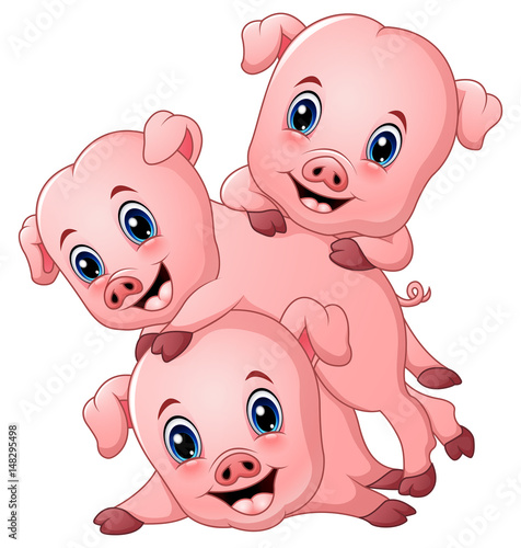Three little pig cartoon