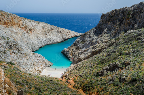 Seitan limania, the heavenly beach with turquoise water.Chania, Akrotiri, Crete