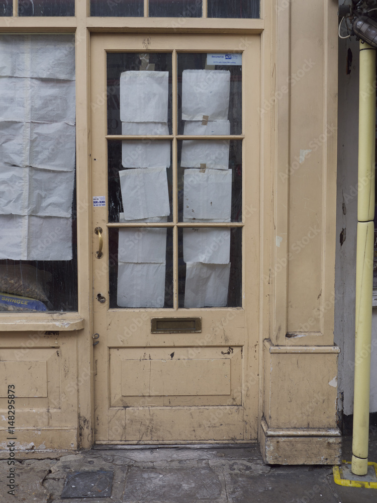 Old door with glass window