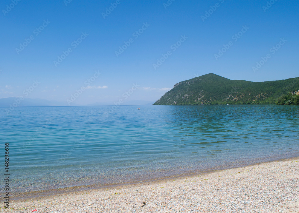Lake Ohrid from the Ljubanishta Beach, Republic of Macedonia