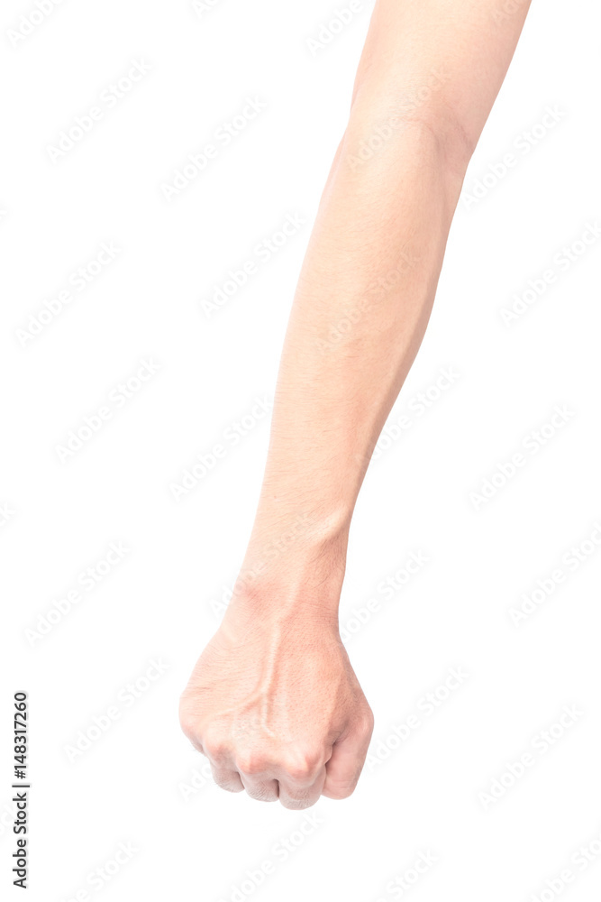 Man arm with blood veins on white background, health care and medical concept Man arm with blood veins on white background, health care and medical concept
