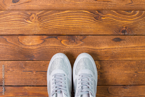 Sport shoes on floor