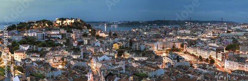 Panorama on Lisbon city with old architecture © seligaa