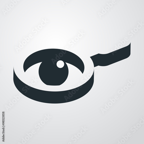 Logotipo lupa con ojo en fondo degradado