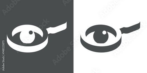 Logotipo lupa con ojo gris y blanco