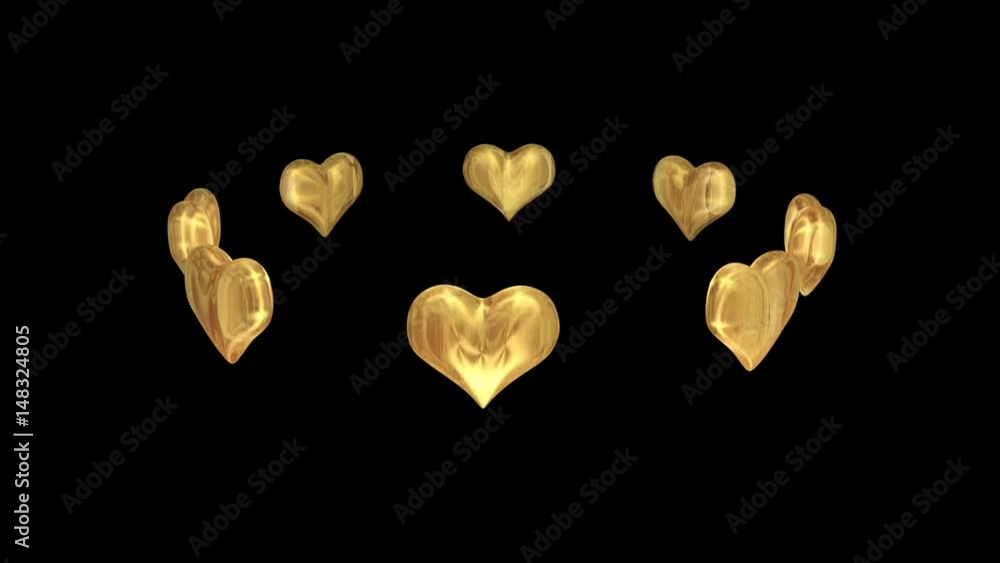 Animated Gold Hearts Alpha included Transparent Looped Animated Gold Hearts Alpha included Transparent Looped