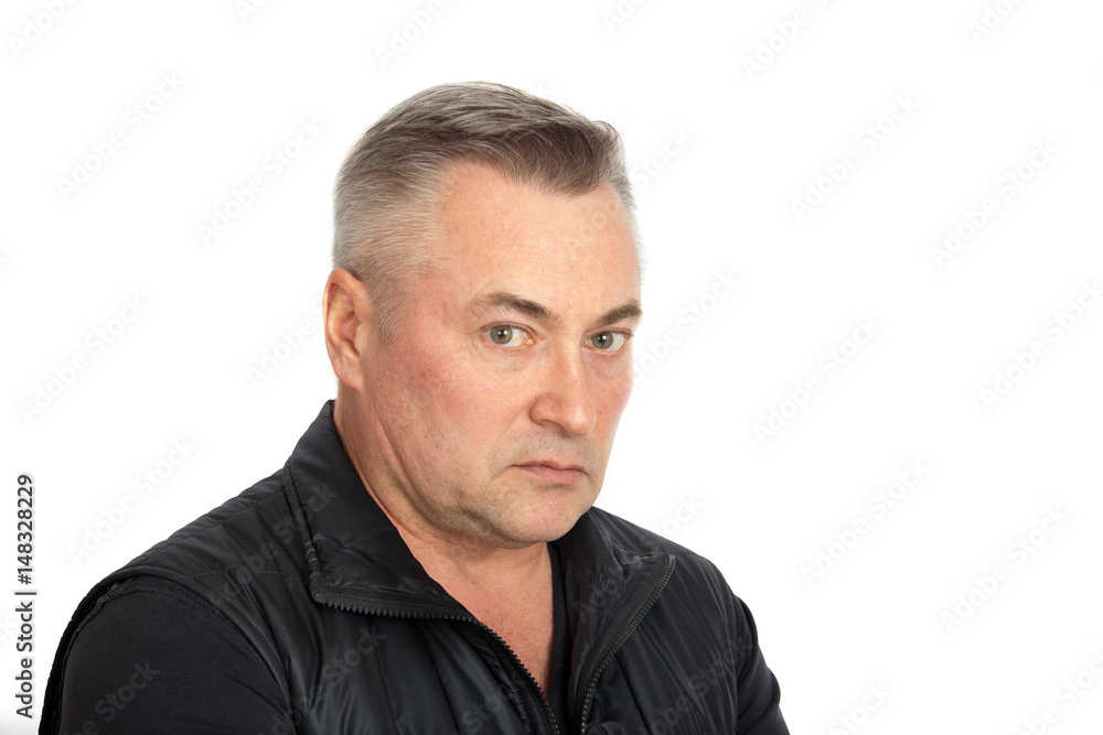 Portrait of an elderly man mistrustful Portrait of an elderly man mistrustful