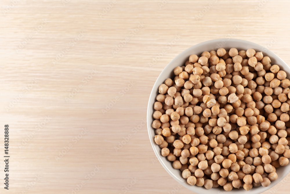 soy beans on wooden table