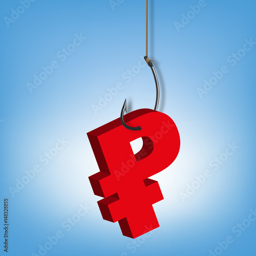 monnaie - Rouble - économie - devise - hameçon