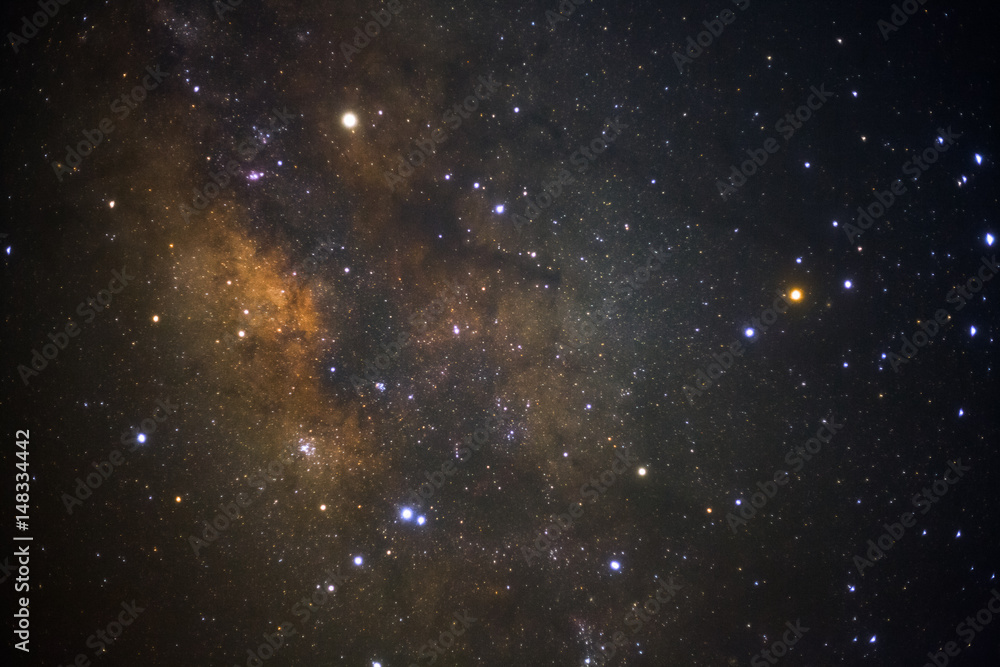 The center of the milky way galaxy,Long exposure photograph, with grain The center of the milky way galaxy,Long exposure photograph, with grain