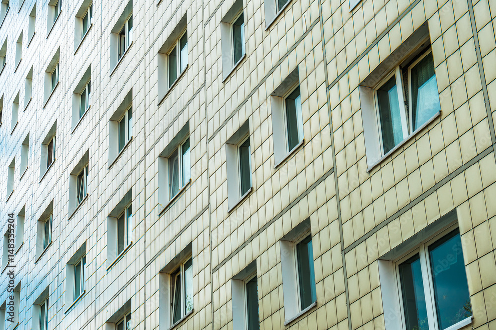 detailed view of plattenbau facade detailed view of plattenbau facade