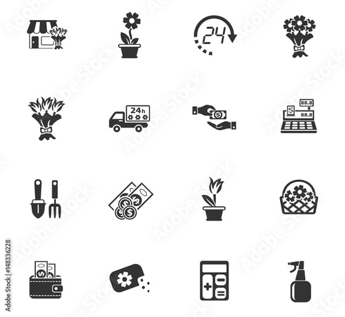 flower shop icon set