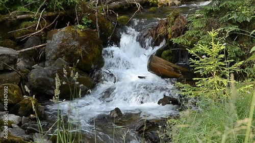 Video of a small waterfall in the mountains.