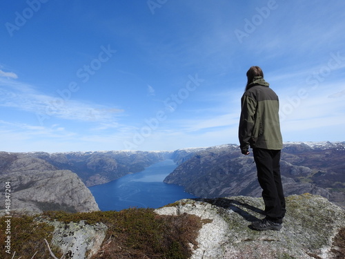 Hiker enjoying the spectacular view