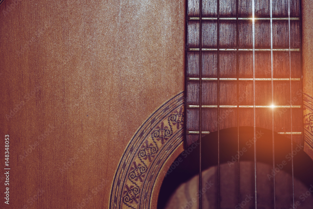 Obraz premium Vintage photo of acoustic guitar