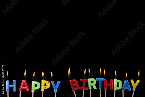 Colorful Happy Birthday Candles