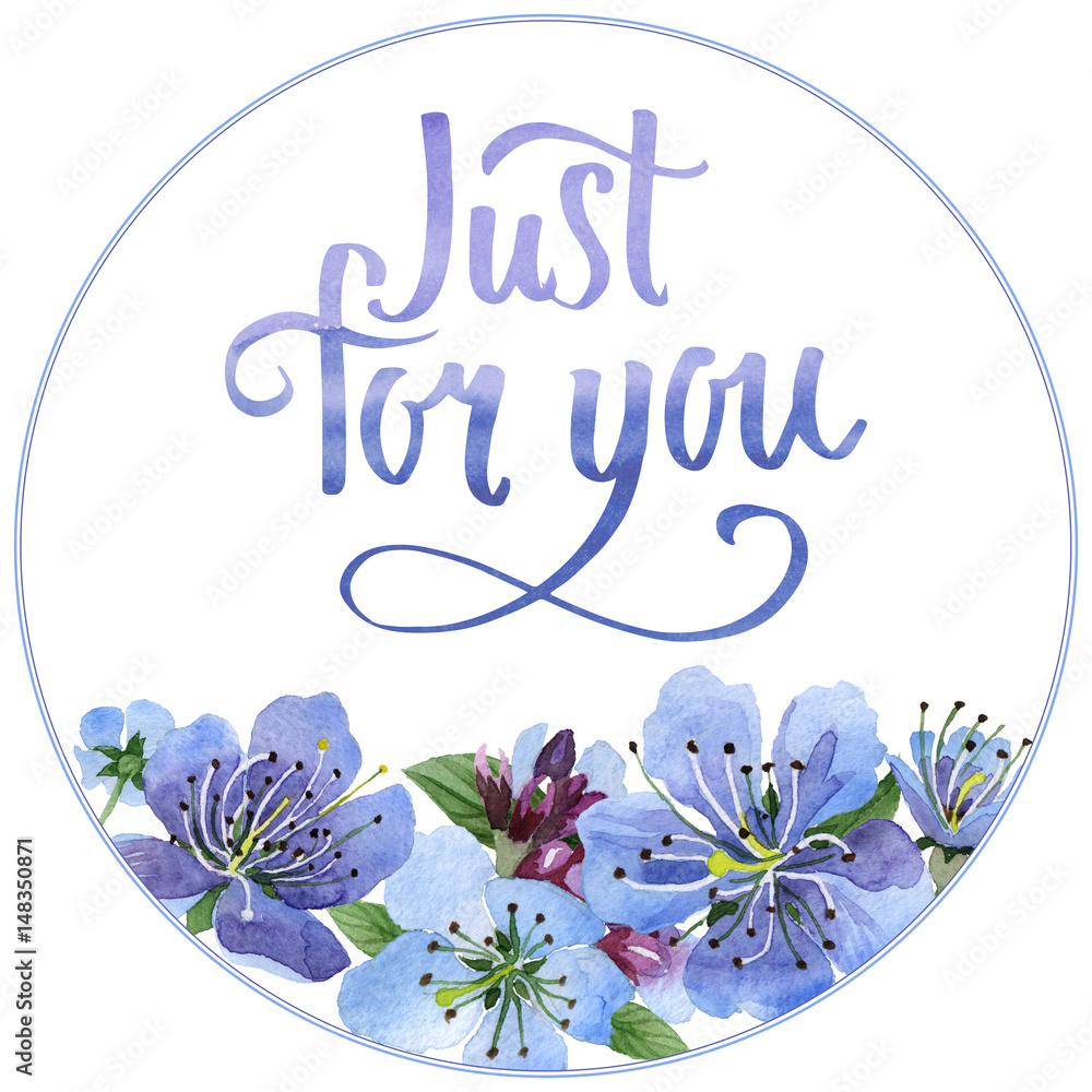Wildflower cherry flower frame in a watercolor style isolated. Wildflower cherry flower frame in a watercolor style isolated.