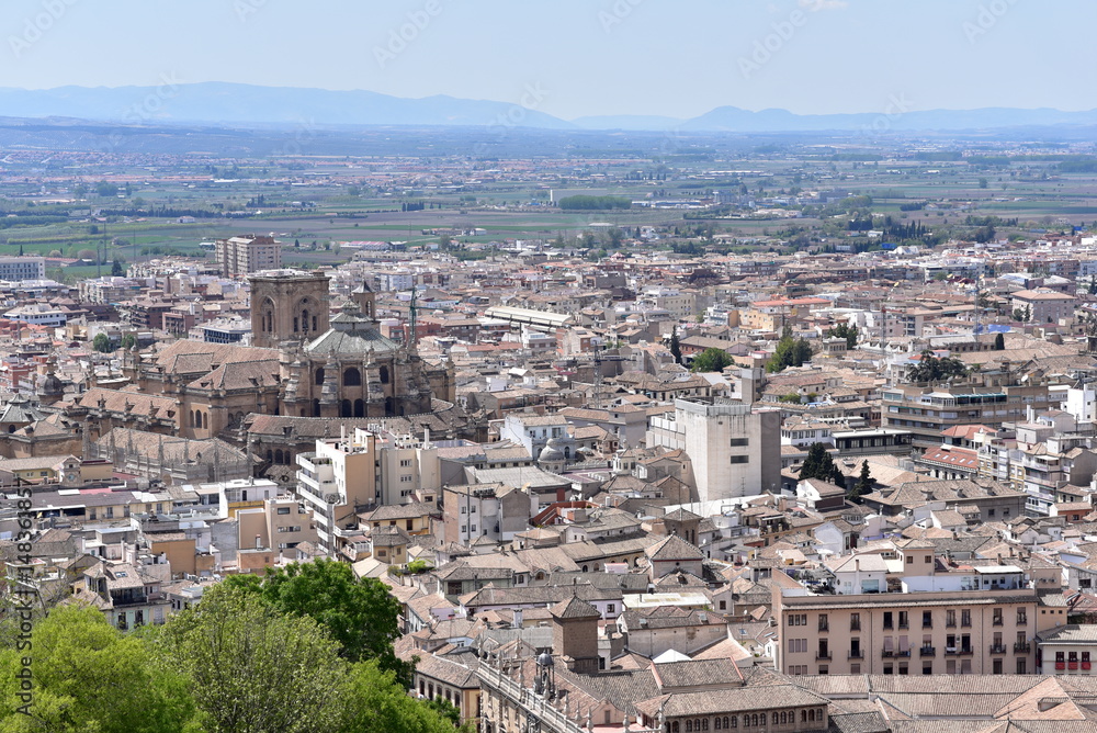 View over Granada from Alhambra Palace, Granada, Spain