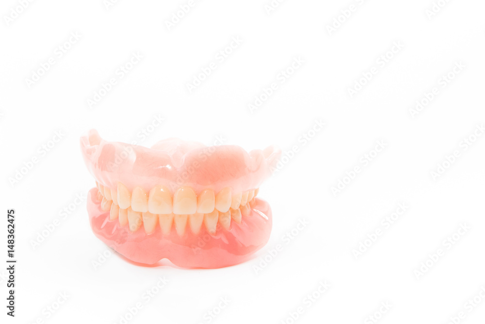 complte denture on white background complte denture on white background