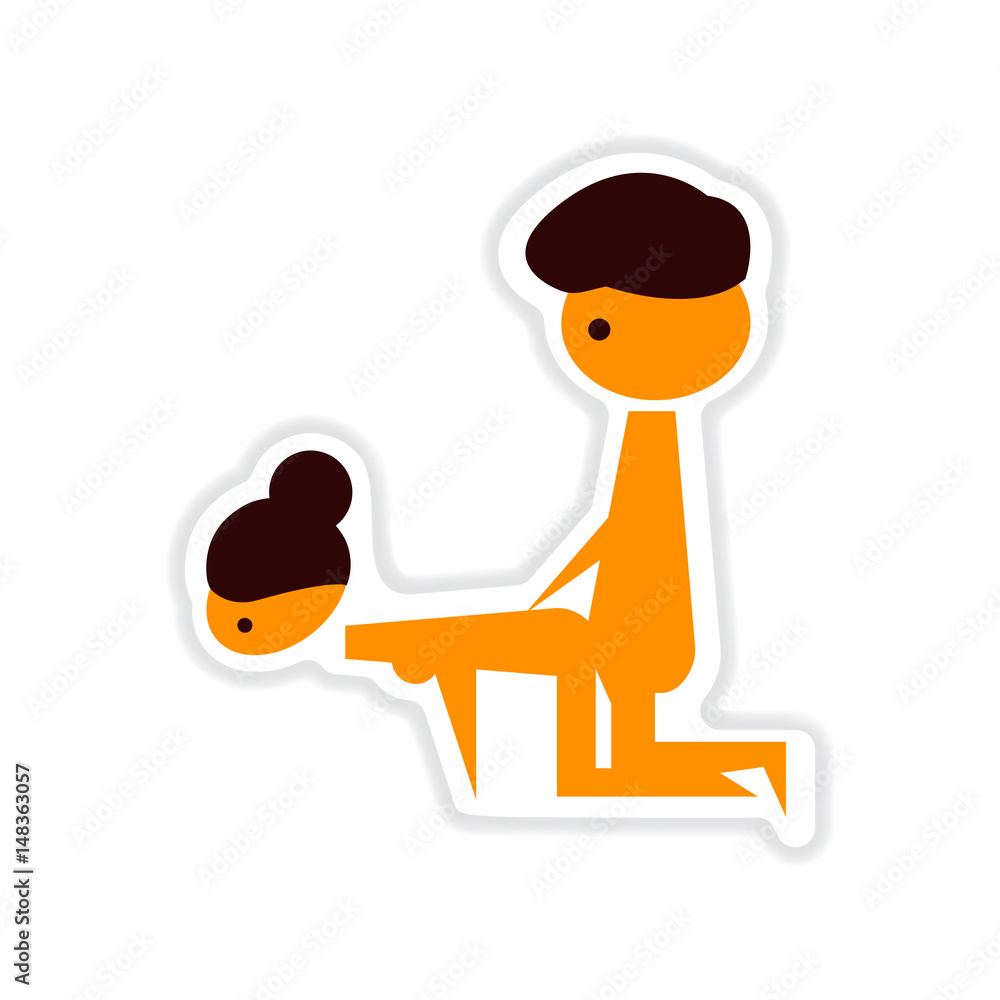 paper sticker on white background Kamasutra positions Illustration Stock |  Adobe Stock