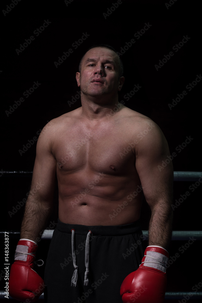 portrait of muscular professional kickboxer portrait of muscular professional kickboxer