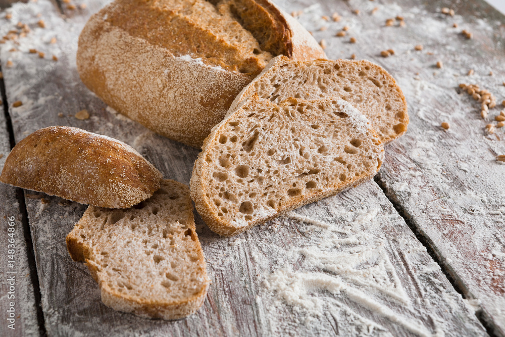 Bakery concept. Plenty of sliced rye bread background Bakery concept. Plenty of sliced rye bread background