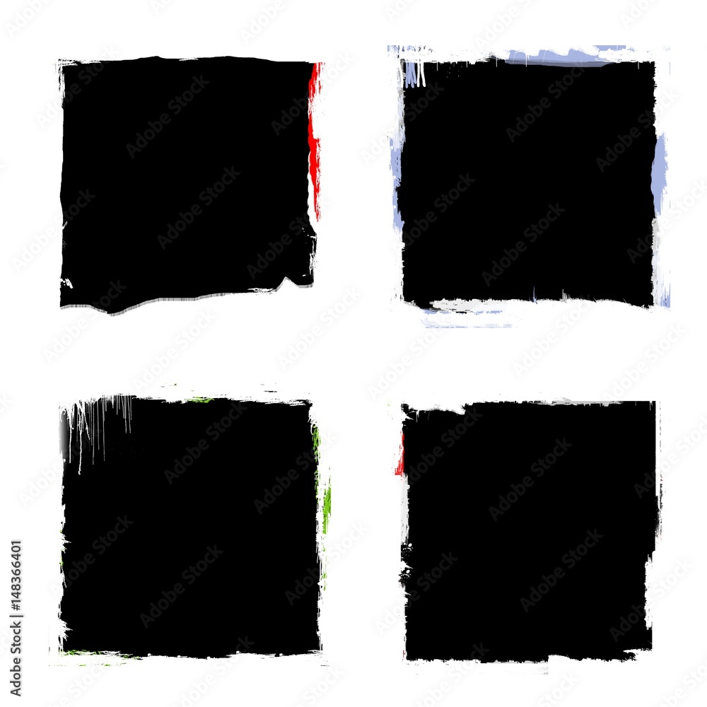 Set of black grunge banner or frame. Set of black grunge banner or frame.