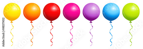 Round Rainbow Balloons