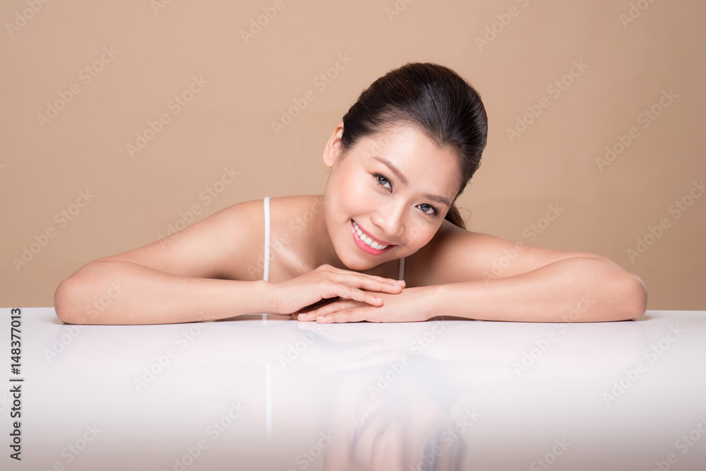 Portrait of young beautiful asian woman. Youth and skin care concept Portrait of young beautiful asian woman. Youth and skin care concept