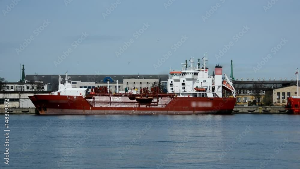 Ship anchored in harbour Ship anchored in harbour