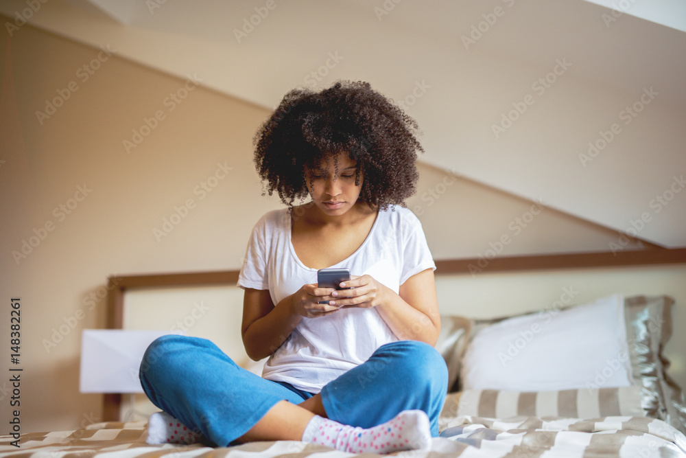 Relationship problems. Afro american young woman waiting for a call. Relationship problems. Afro american young woman waiting for a call.