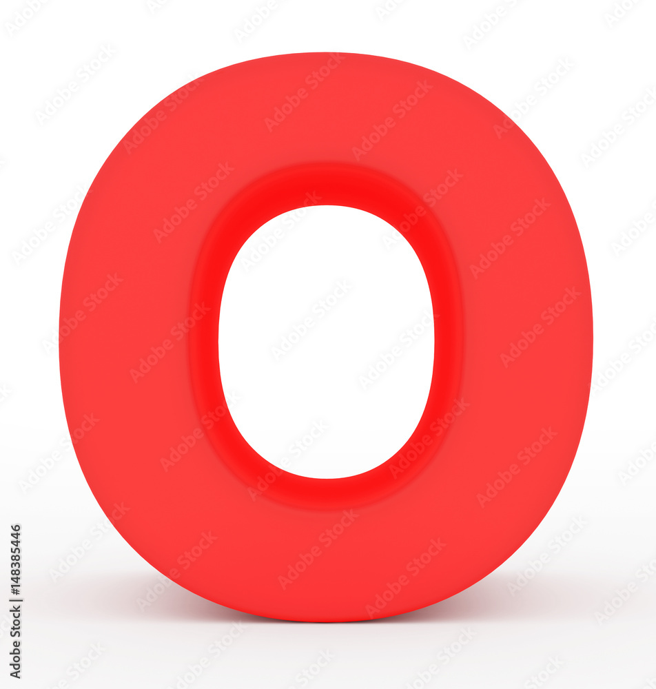 letter O 3d red isolated on white letter O 3d red isolated on white